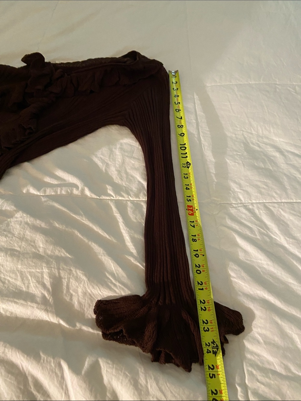 🤎Sincerly Jules Women's Brown Ruffled V-Neck Cardigan🤎 - Picture 8 of 12